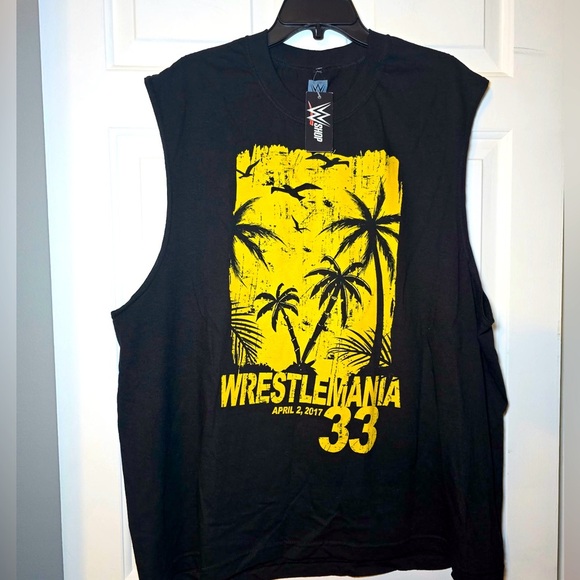 Wrestlemania 33 Men’s Black Sleeveless Muscle Tee Size 2X NWT April 2017 Tank - Picture 1 of 5